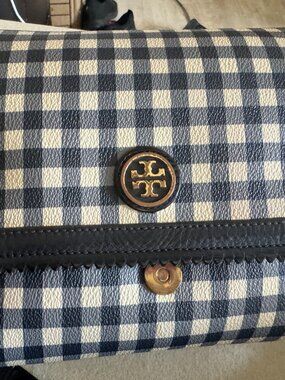Tory Burch Cheery Gingham Checkers, Navy and white crossbody purse. so cute!